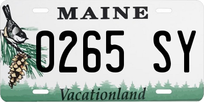 ME license plate 0265SY