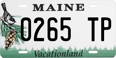 ME license plate 0265TP