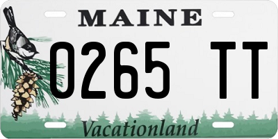 ME license plate 0265TT