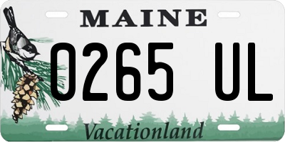 ME license plate 0265UL