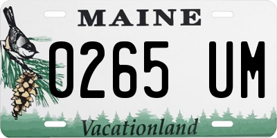ME license plate 0265UM