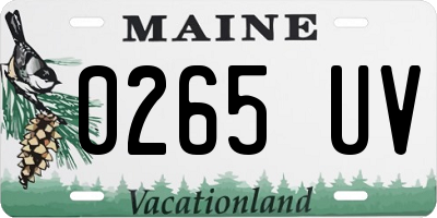 ME license plate 0265UV