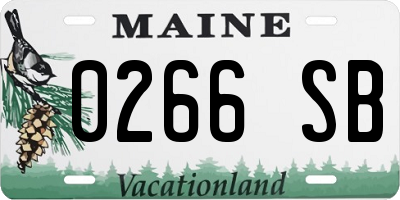 ME license plate 0266SB