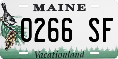ME license plate 0266SF
