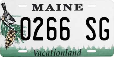 ME license plate 0266SG