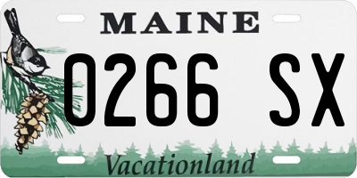 ME license plate 0266SX