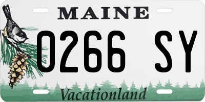 ME license plate 0266SY