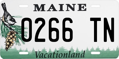 ME license plate 0266TN