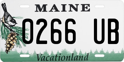 ME license plate 0266UB