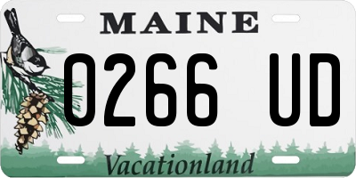 ME license plate 0266UD