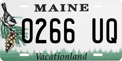 ME license plate 0266UQ