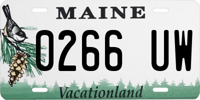 ME license plate 0266UW
