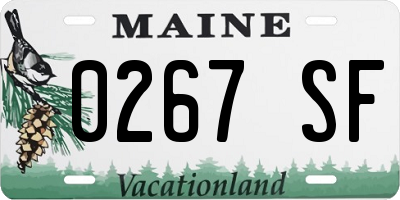 ME license plate 0267SF