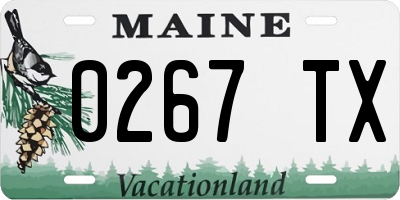 ME license plate 0267TX