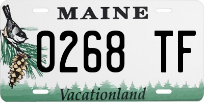ME license plate 0268TF