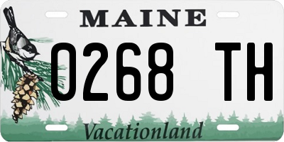ME license plate 0268TH