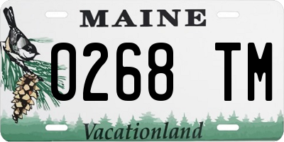 ME license plate 0268TM