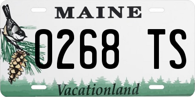 ME license plate 0268TS