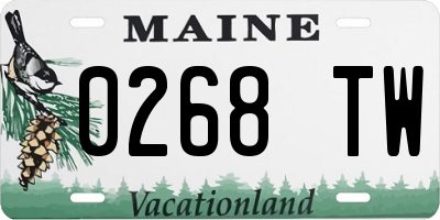 ME license plate 0268TW