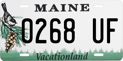 ME license plate 0268UF