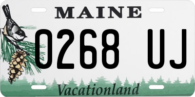 ME license plate 0268UJ