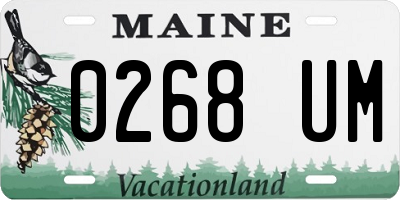 ME license plate 0268UM