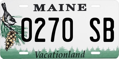 ME license plate 0270SB