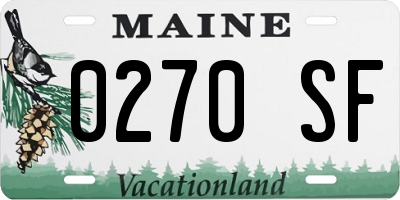 ME license plate 0270SF