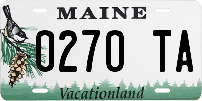 ME license plate 0270TA