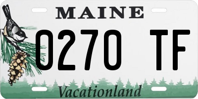 ME license plate 0270TF