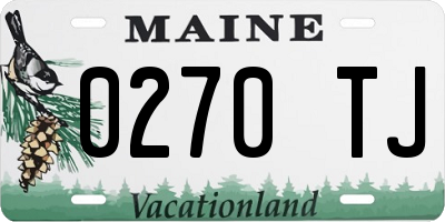 ME license plate 0270TJ