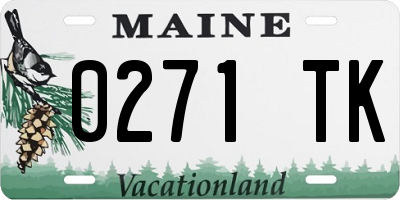 ME license plate 0271TK