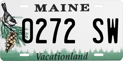 ME license plate 0272SW