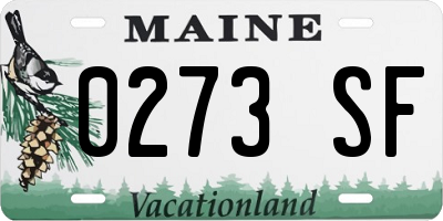 ME license plate 0273SF