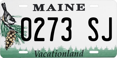 ME license plate 0273SJ