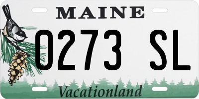 ME license plate 0273SL