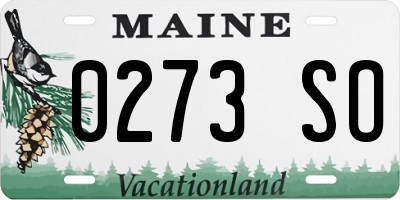 ME license plate 0273SO