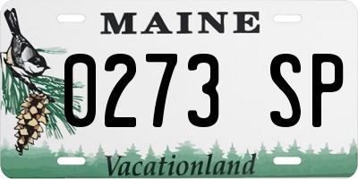 ME license plate 0273SP