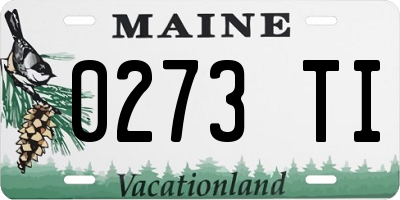 ME license plate 0273TI