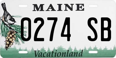 ME license plate 0274SB