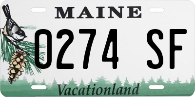 ME license plate 0274SF