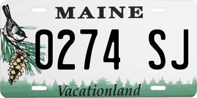 ME license plate 0274SJ