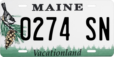 ME license plate 0274SN
