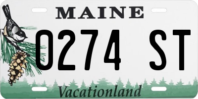 ME license plate 0274ST