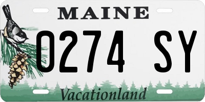 ME license plate 0274SY