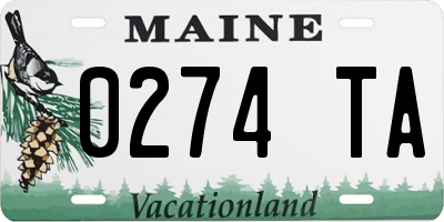 ME license plate 0274TA