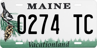 ME license plate 0274TC