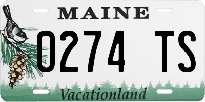 ME license plate 0274TS