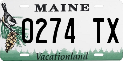 ME license plate 0274TX