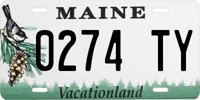 ME license plate 0274TY